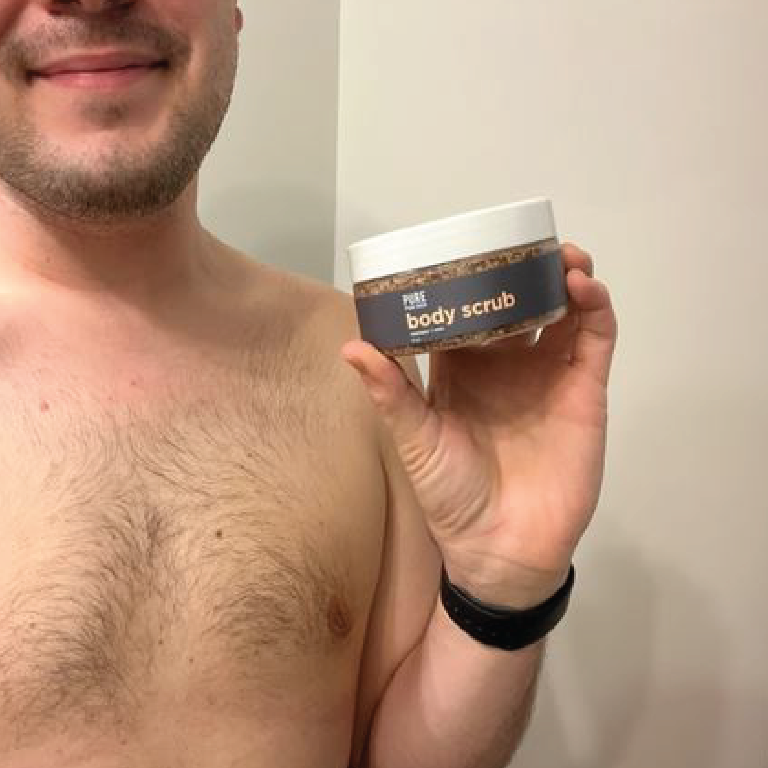 Pure for Men 5 Star Review Customer Testimonial Anthony Body Scrub 