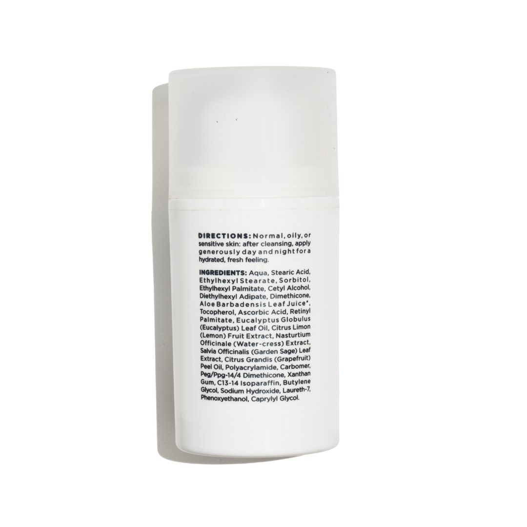 Produktetikett „Pure for Men“ für Gesichtsfeuchtigkeitscreme