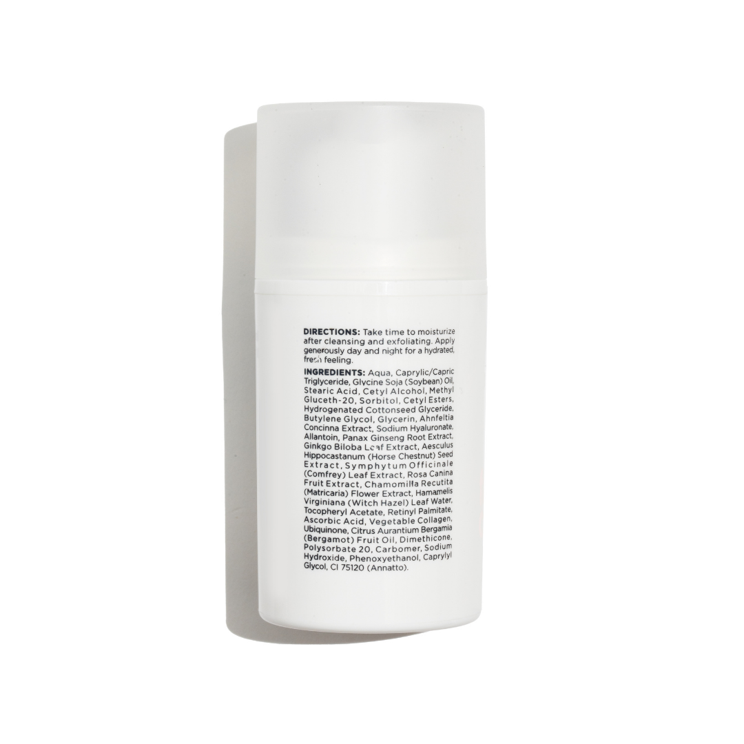 Produktetikett „Pure for Men Gesichtscreme“.